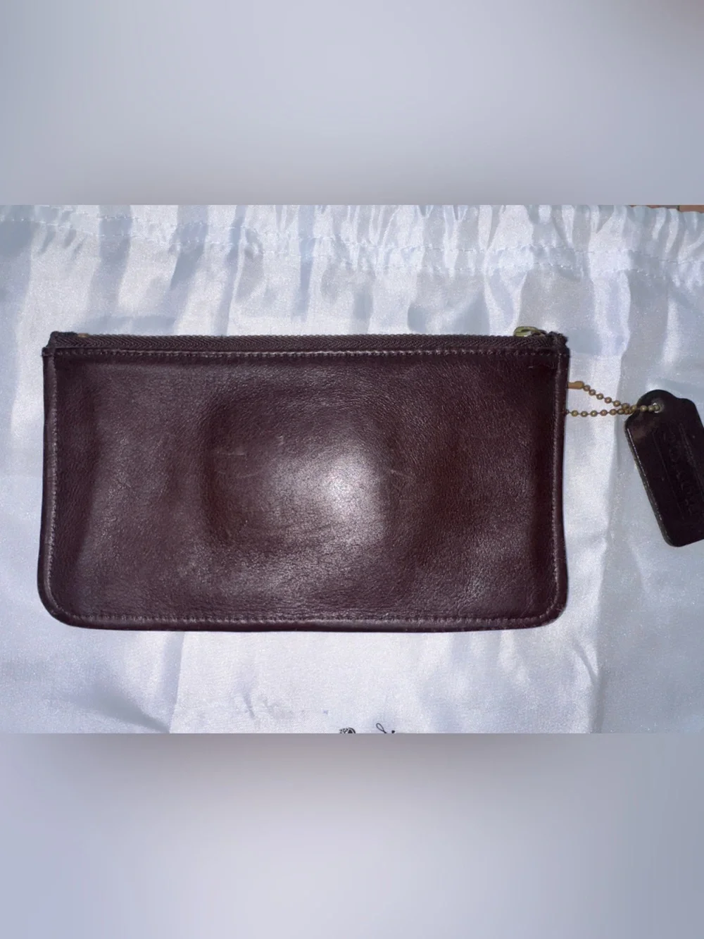 Coach leather zip